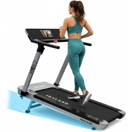 SKY LAND Treadmill 4HP Peak Motor, 28-Level Auto Incline, Foldable Running Machine with TFT Touchscreen Display, WiFi Connectivity, Shock Absorption & Bluetooth – Treadmill for Home Use EM-1286